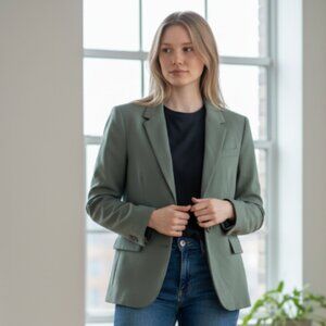 NWOT J.Crew $198 Green Two Button Blazer SZ-12